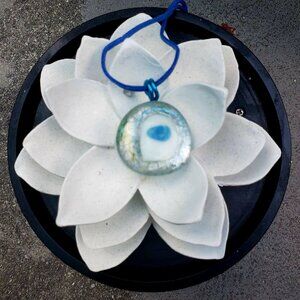 glass pendant necklace, fused art glass jewelry